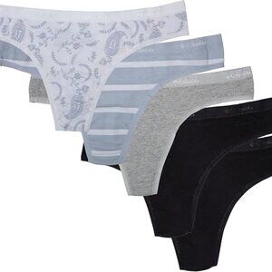 Columbia Women's 4-way Stretch Cotton Thong 5-pack Panties NEW with TAGS